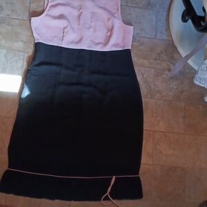 Sag Harbor size 14 pink black with full zipper, elegant pleated bottom